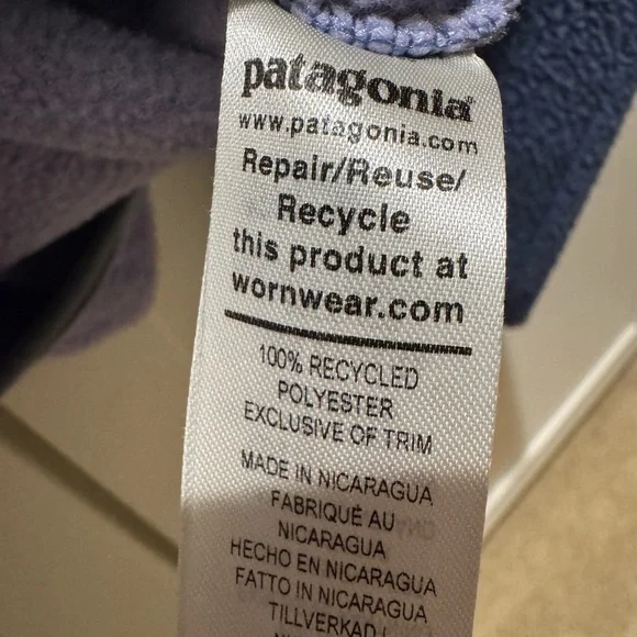 Patagonia Synchilla Light Purple Blue  Snap T Fleece Pullover Small - Picture 5 of 5